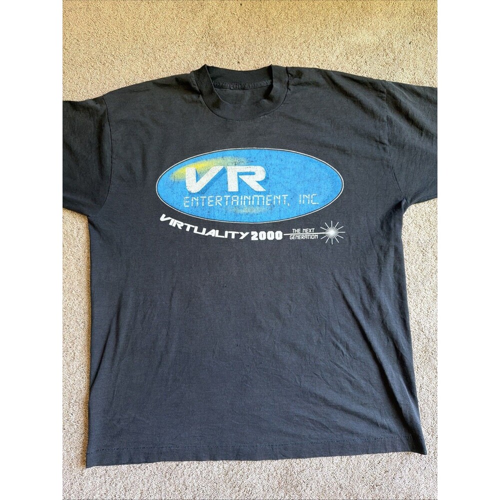 Vintage Virtuality VR Entertainment 2000 Promo Black Single Stitch XL Shirt